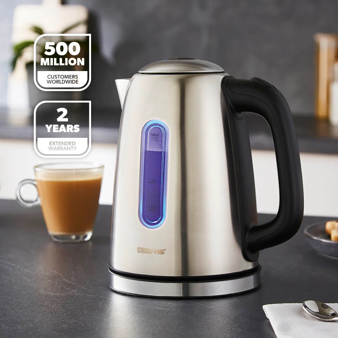 2200W Double-Walled Stainless Steel Electric Kettle 1.7L - Image 2