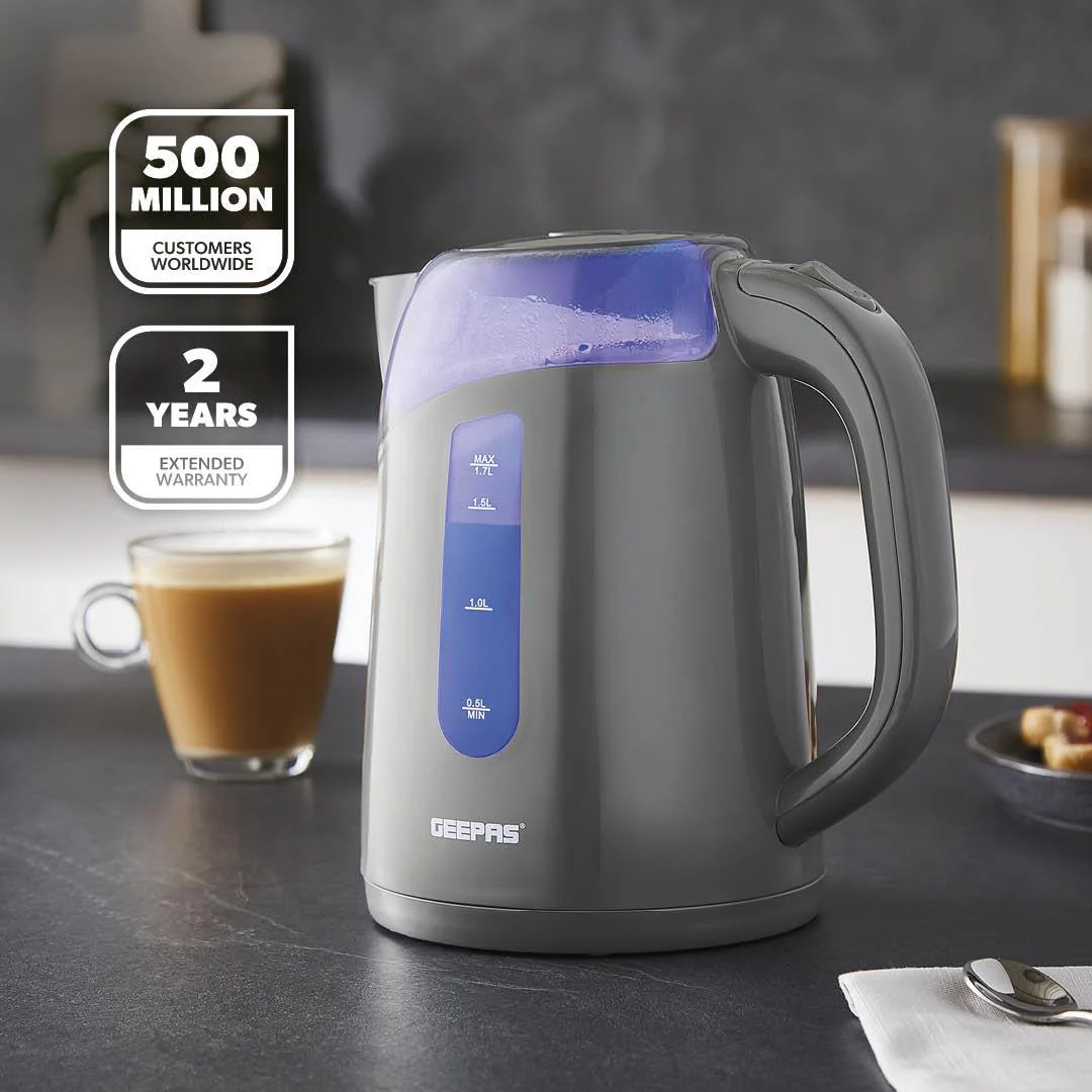 2200W Illuminating Electric Jug Kettle 1.7L In Grey - Image 2