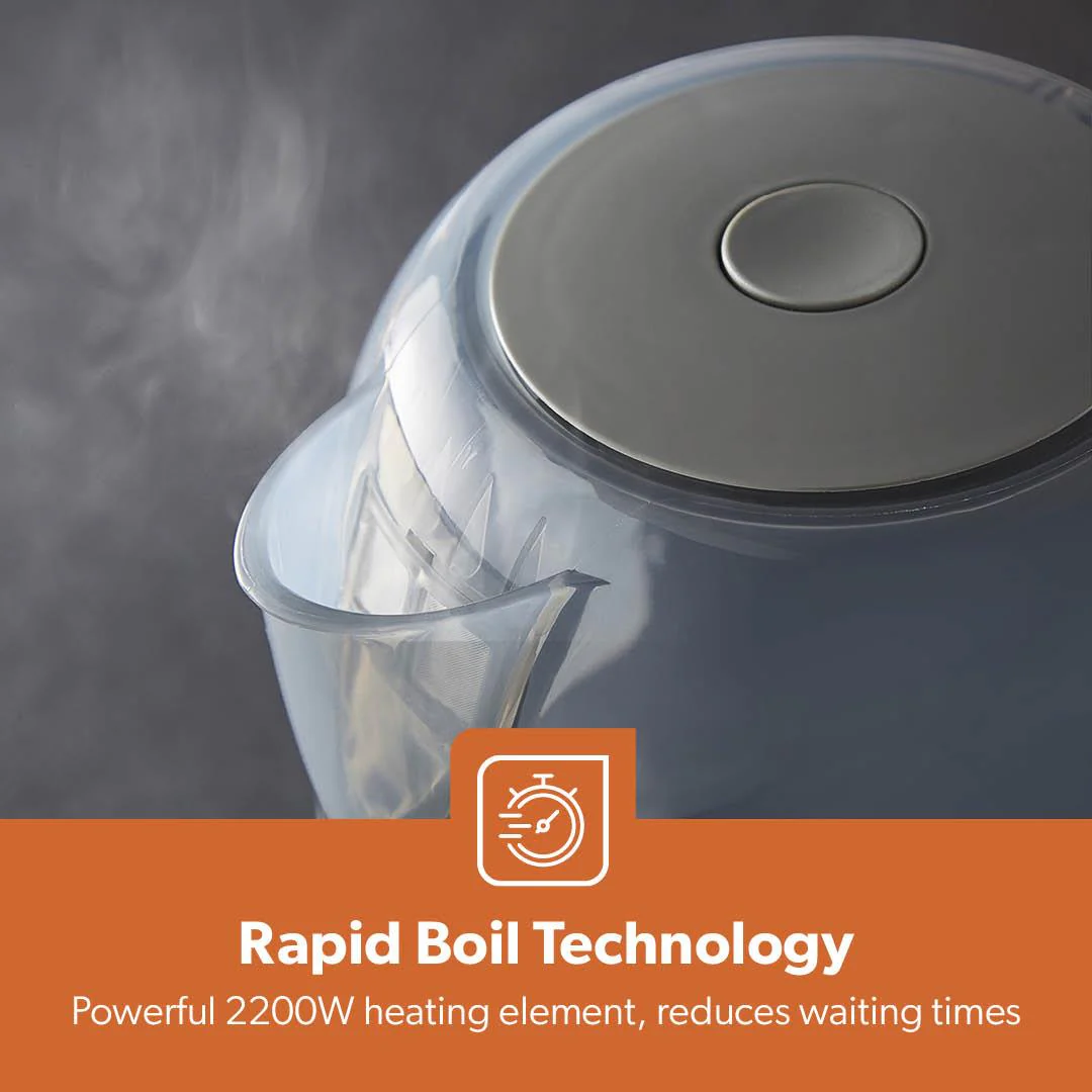2200W Illuminating Electric Jug Kettle 1.7L In Grey - Image 4