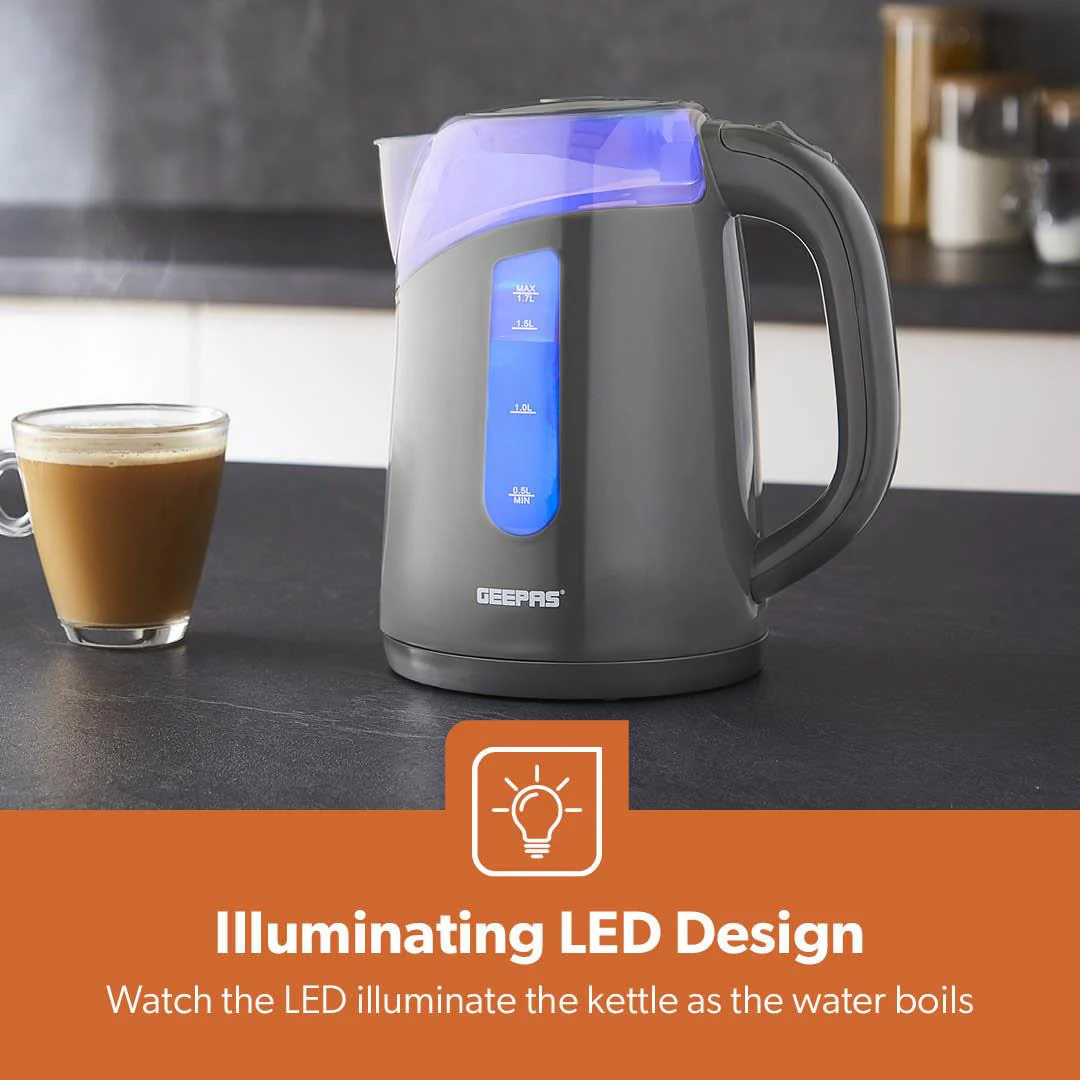 2200W Illuminating Electric Jug Kettle 1.7L In Grey - Image 5