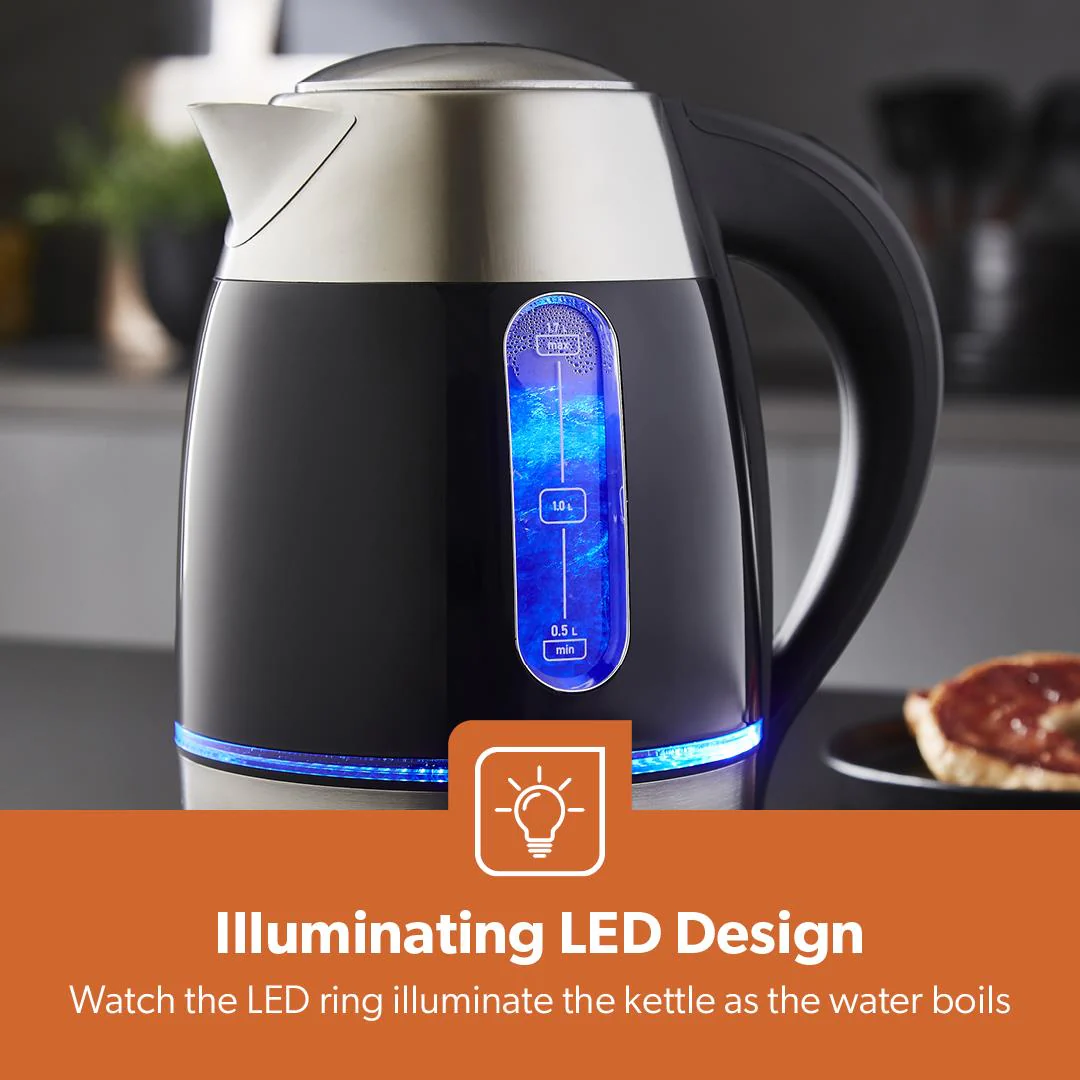 2200W LED Illuminated Stainless Steel Jug Kettle 1.7L - Image 4