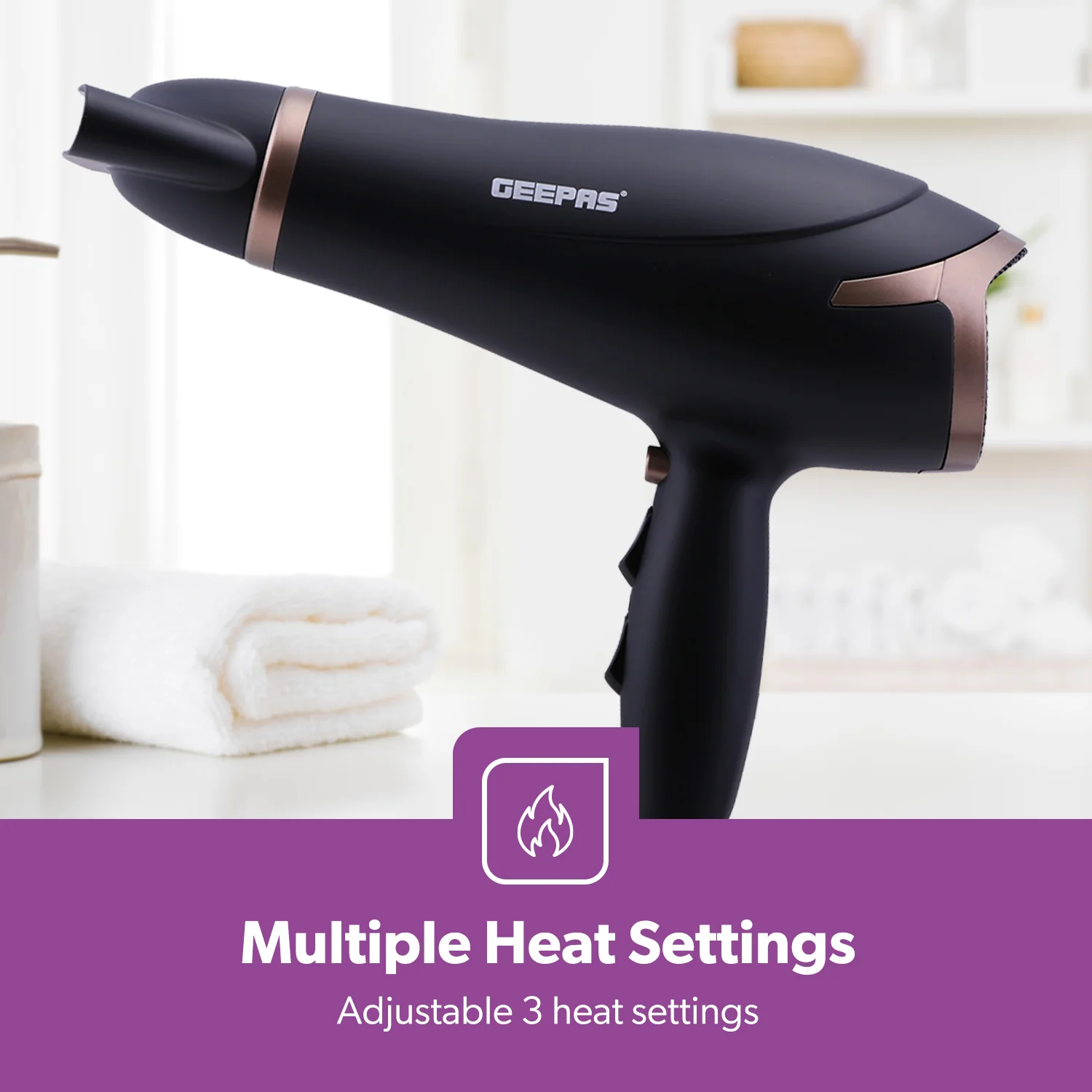 2200W Powerful 2-Speed Concentrator Hair Dryer - Image 3