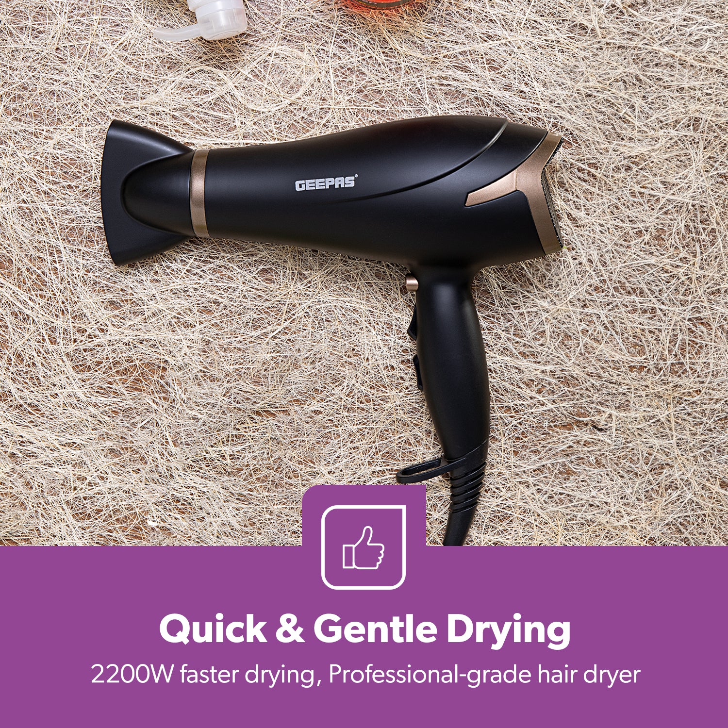 2200W Powerful 2-Speed Concentrator Hair Dryer - Image 6