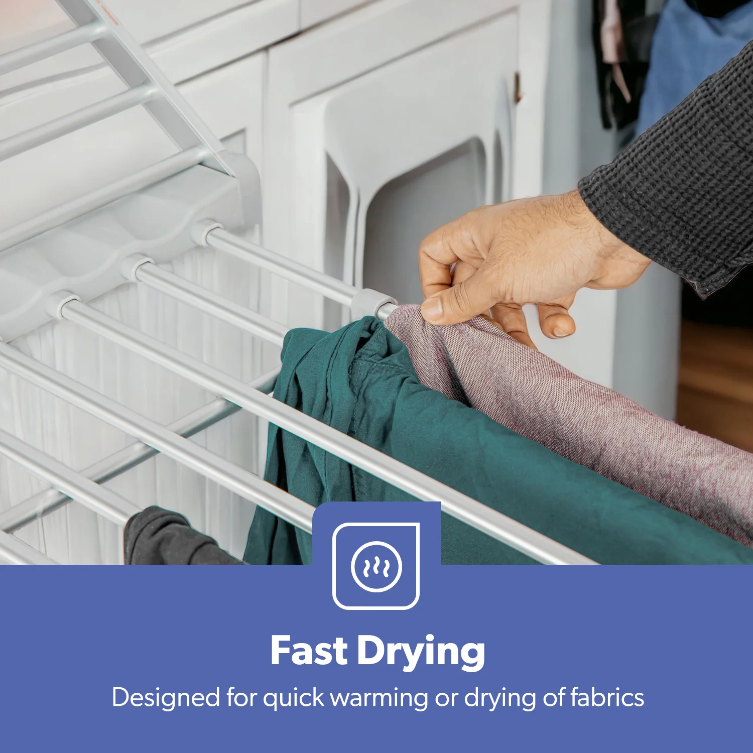 230W Energy-Efficient Folding Heated Clothes Dryer - Image 3