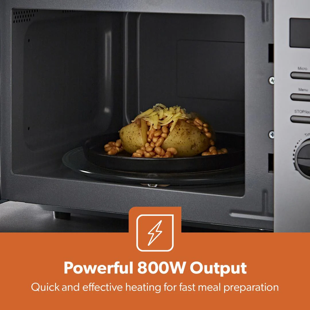23L Digital Microwave Oven With Auto Cook, Defrost & LED Display, Silver - Image 8