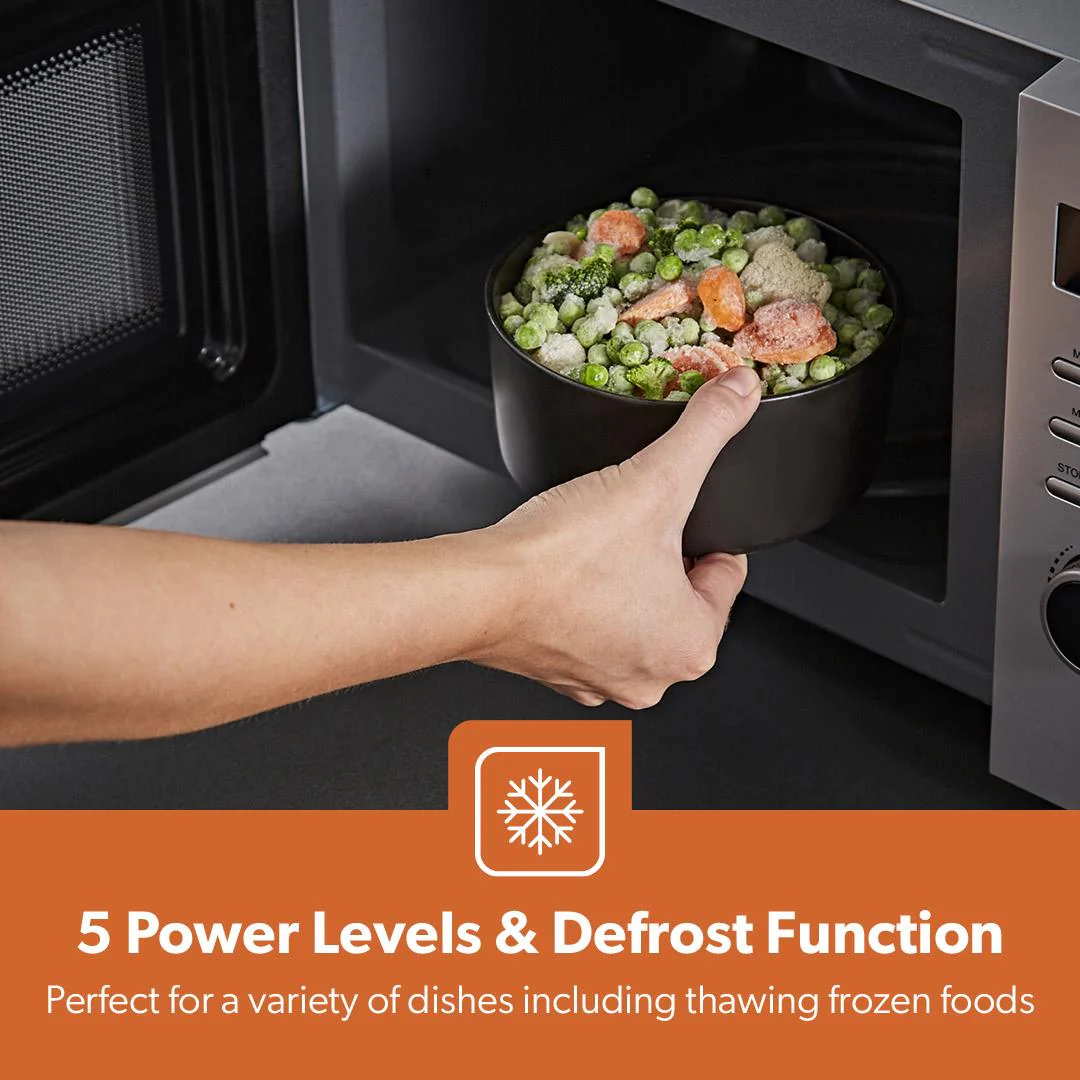 23L Digital Microwave Oven With Auto Cook, Defrost & LED Display, Silver - Image 9
