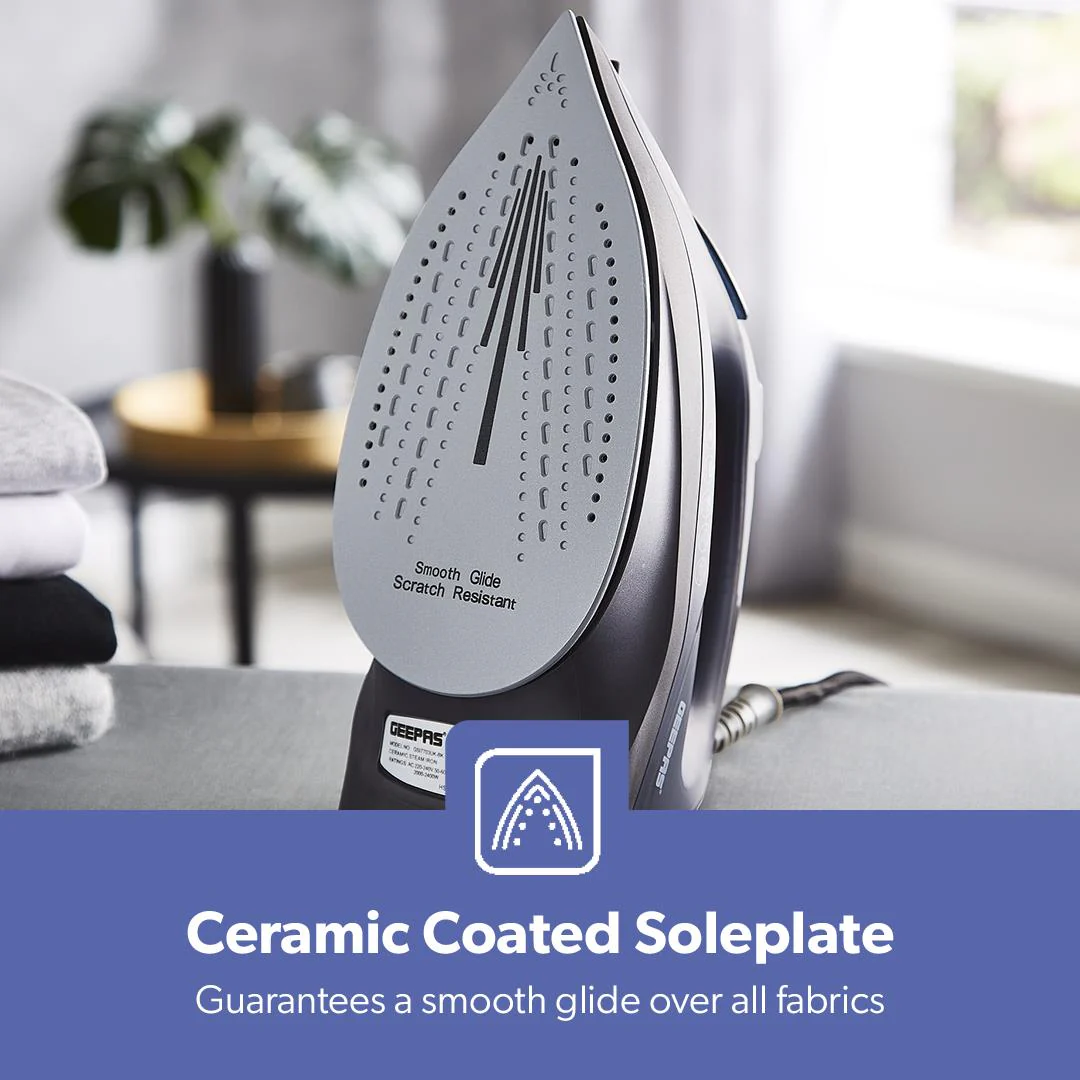2400W Non-Stick Steam Clothes Iron With Dry & Wet Settings - Image 3