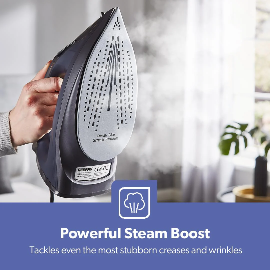 2400W Non-Stick Steam Clothes Iron With Dry & Wet Settings - Image 4