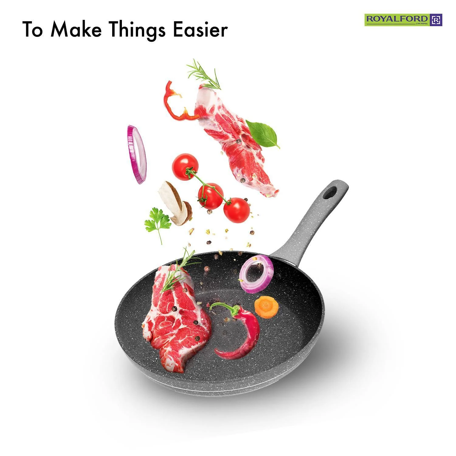 24cm Non-Stick Granite Coated Induction Safe Fry Pan - Image 5