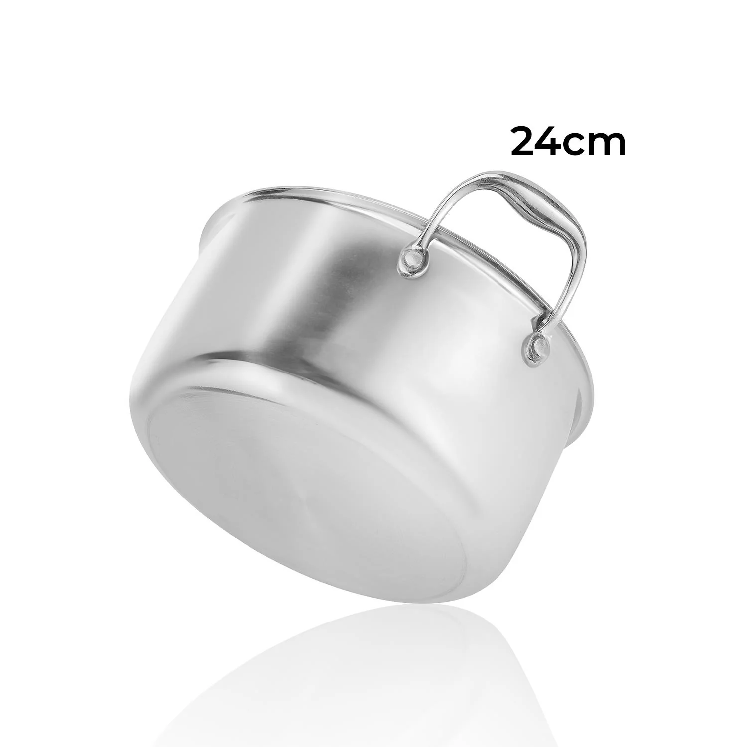 24cm Triply Stainless Steel Casserole Dish With Lid - Image 6