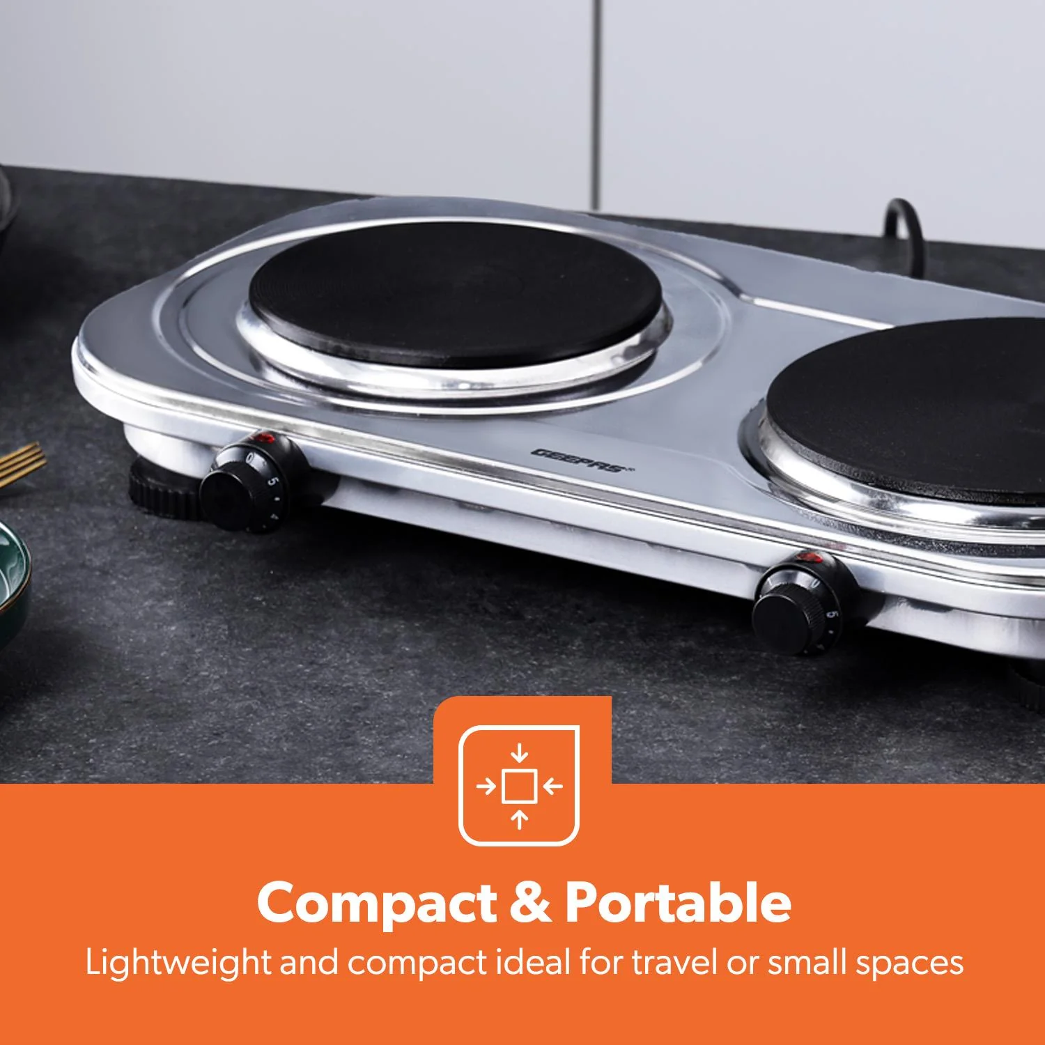 2500W Electric Double Hot Plate - Portable Stainless Steel Hob - Image 6
