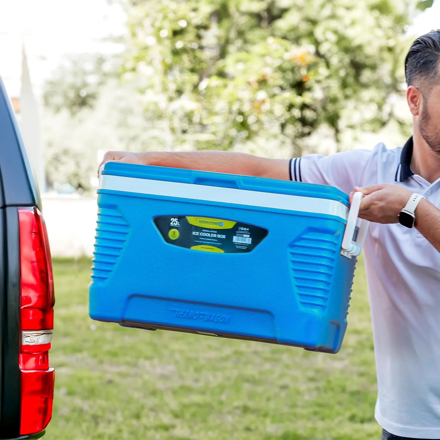 25L Blue Triple-Insulated Ice Cooler Chest For Camping - Image 5
