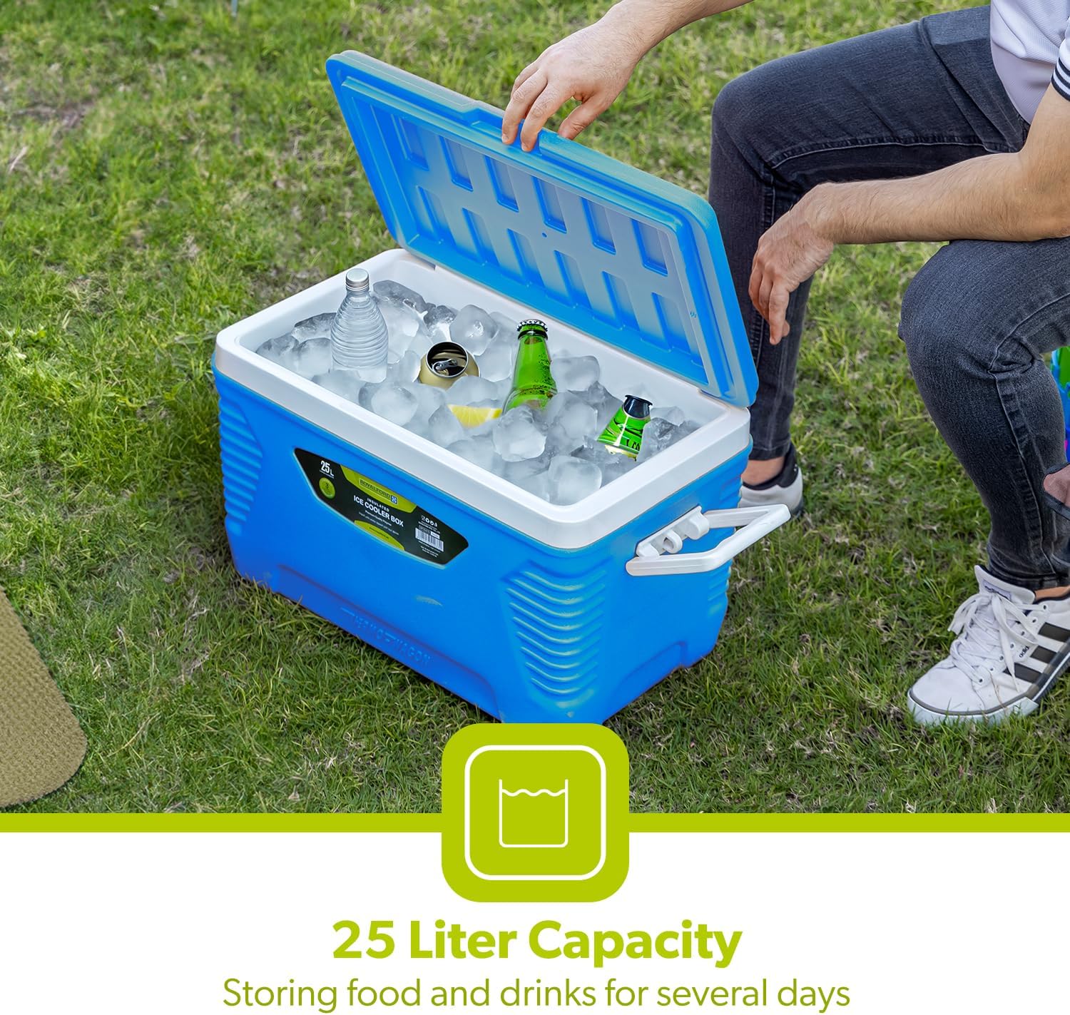 25L Blue Triple-Insulated Ice Cooler Chest For Camping - Image 6