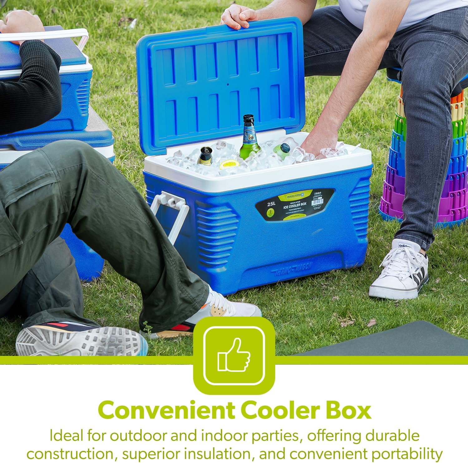 25L Blue Triple-Insulated Ice Cooler Chest For Camping - Image 7