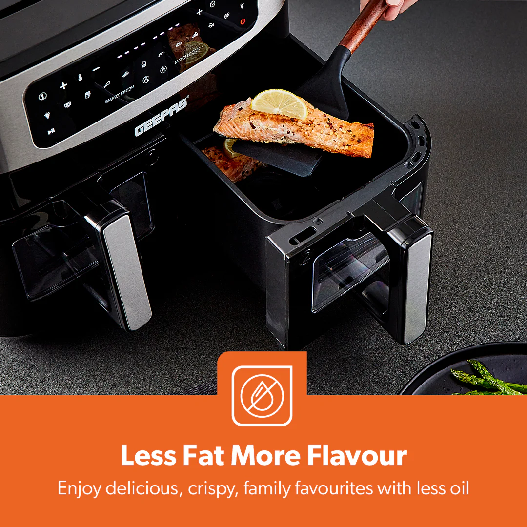 2600W Dual Zone Vortex Air Fryer Cooker With 3 Draws - Image 5