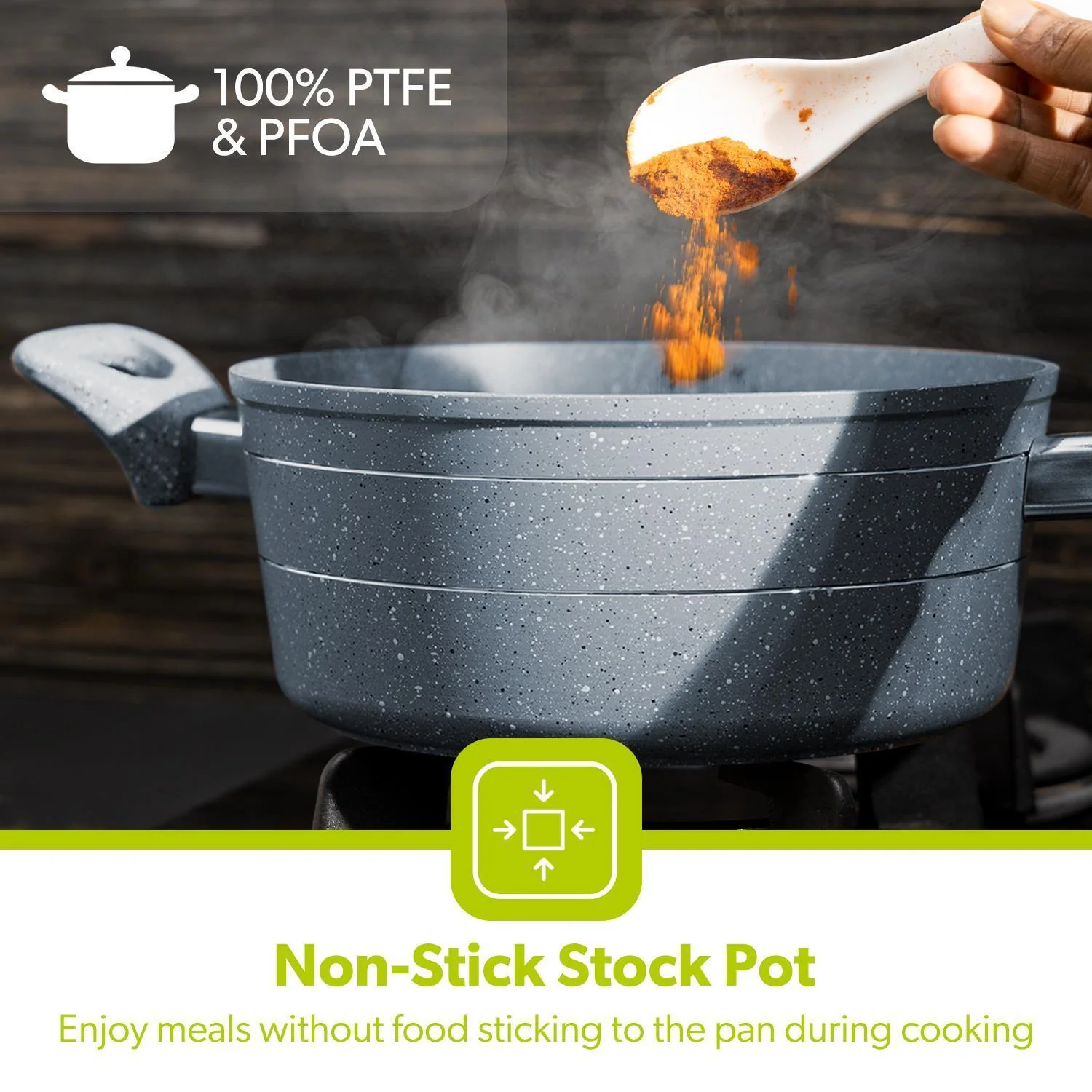 26cm Forged Aluminium Non-Stick Casserole Dish - Image 3