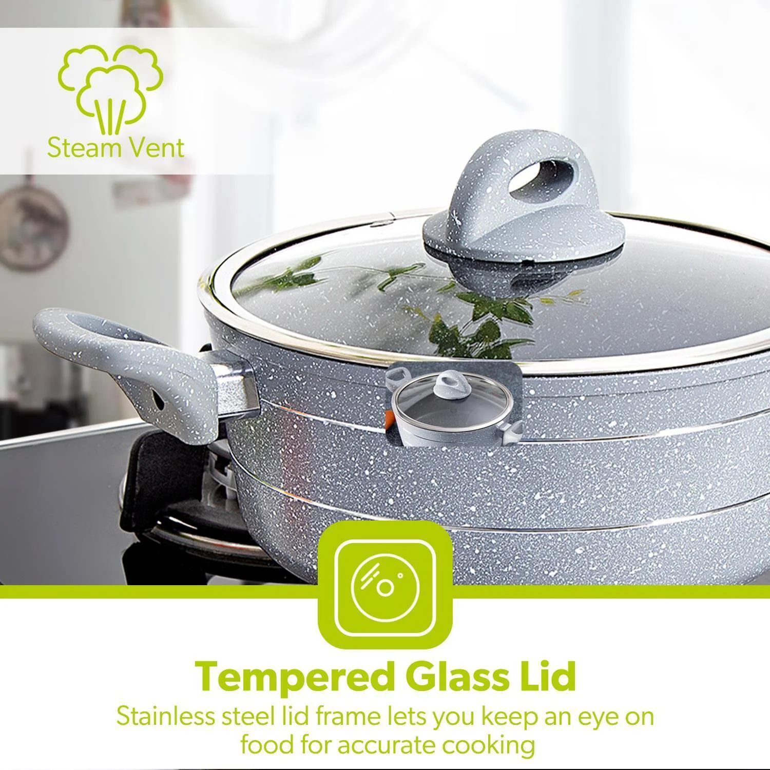 26cm Forged Aluminium Non-Stick Casserole Dish - Image 5