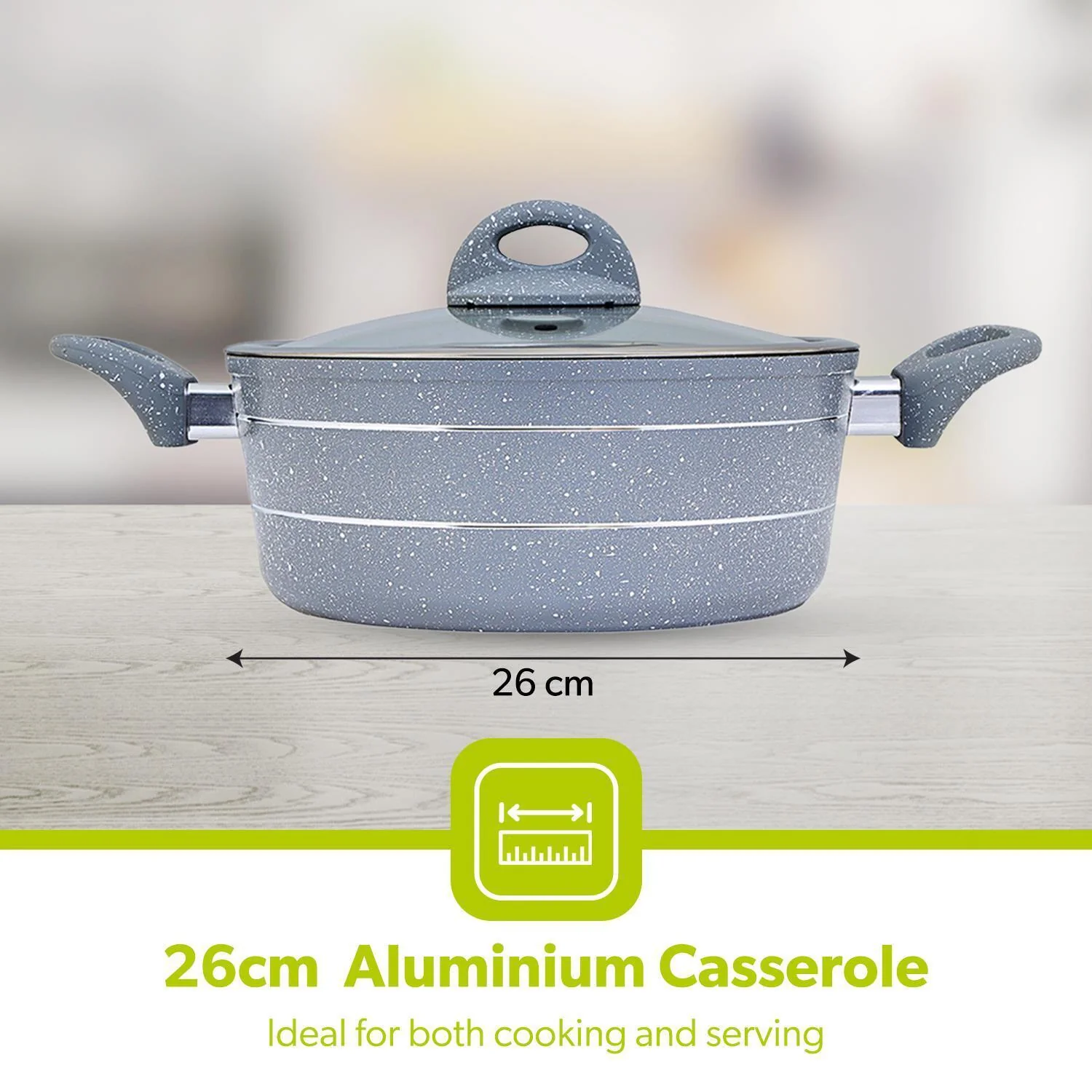 26cm Forged Aluminium Non-Stick Casserole Dish - Image 6
