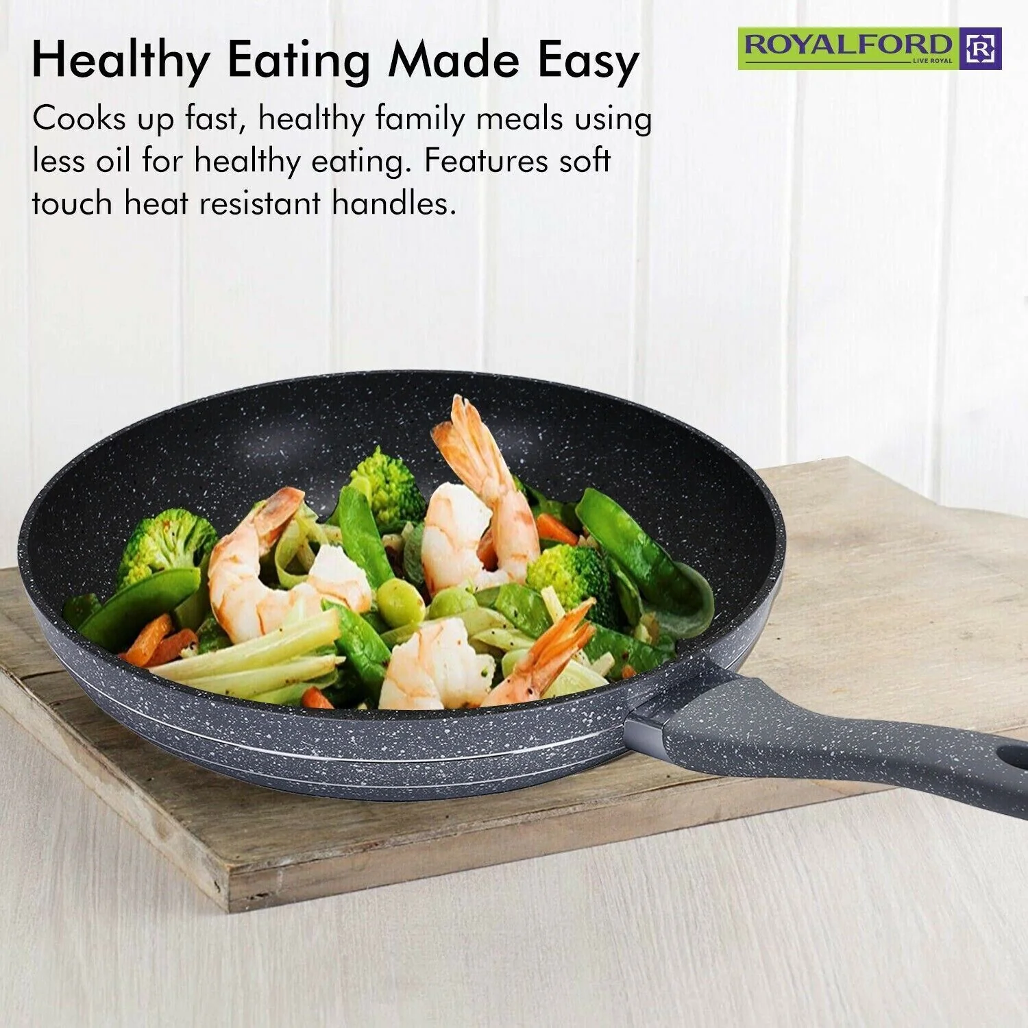 26cm Non-Stick Frying Pan with Durable Granite Coating - Image 5