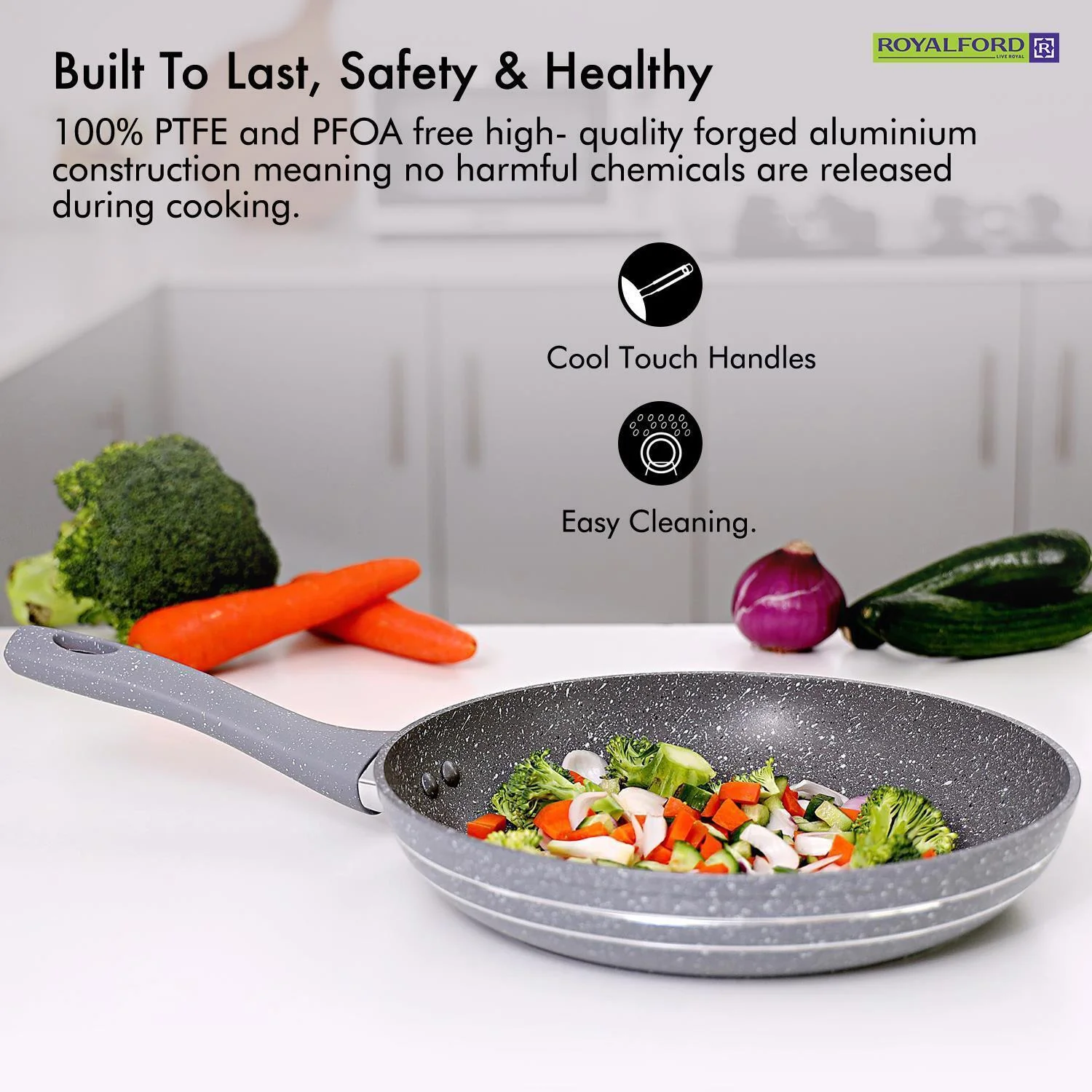 26cm Non-Stick Frying Pan with Durable Granite Coating - Image 7