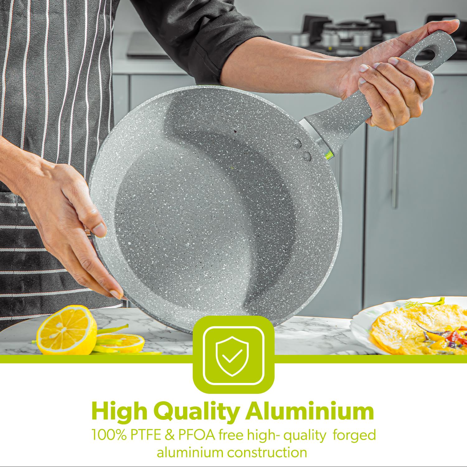 28cm Non-Stick Granite Coated Frying Pan Grey - Image 6