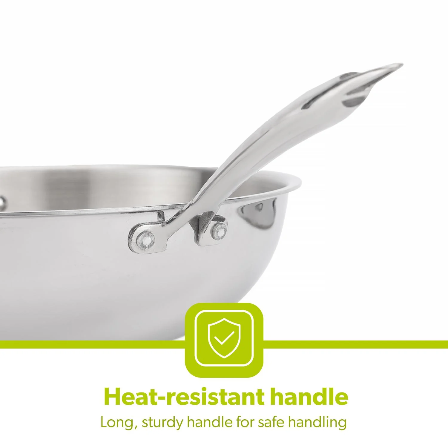28cm Stainless Steel Tri-Ply Wok Pan With Lid - Image 7