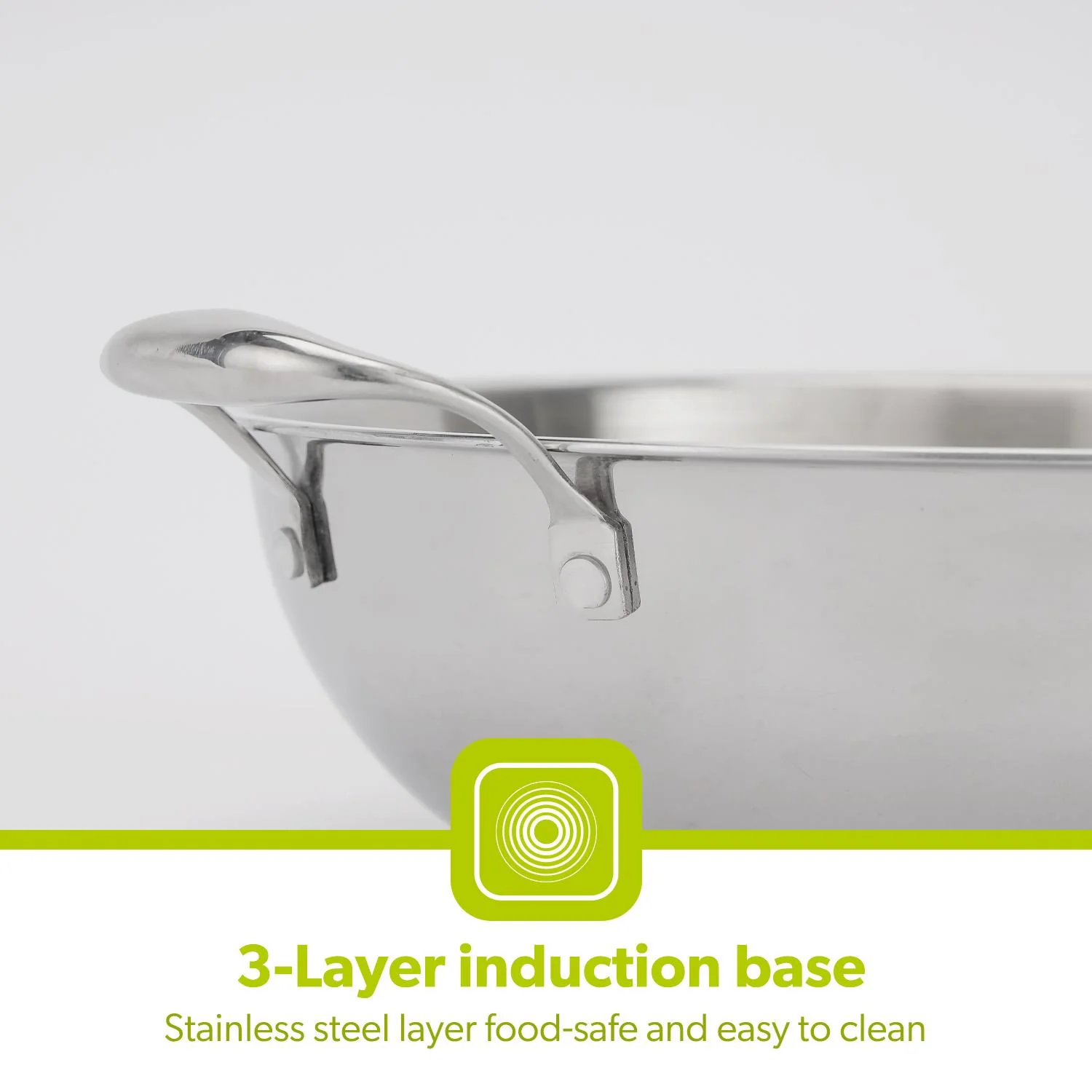 28cm Stainless Steel Tri-Ply Wok Pan With Lid - Image 8