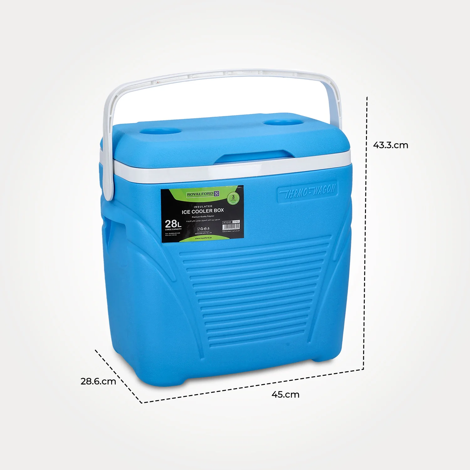 28L Blue Insulated Ice Cooler Box - Image 5