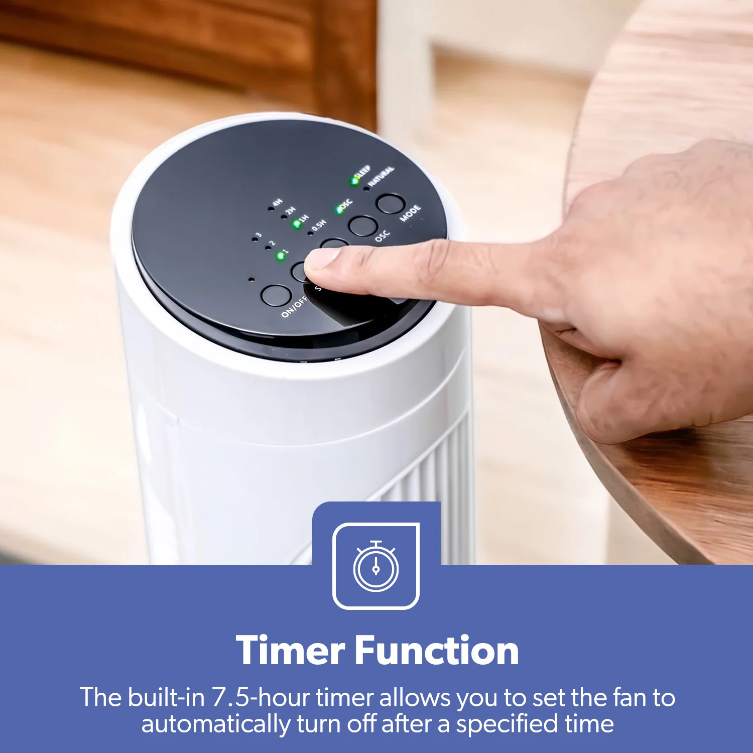 29-Inch Oscillating Tower Fan with 3 Speeds and Remote Control - Image 6