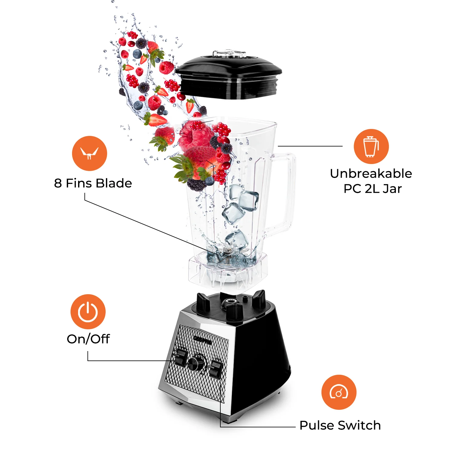 2L Diamond Super Jug Blender & Smoothie Maker - Image 5