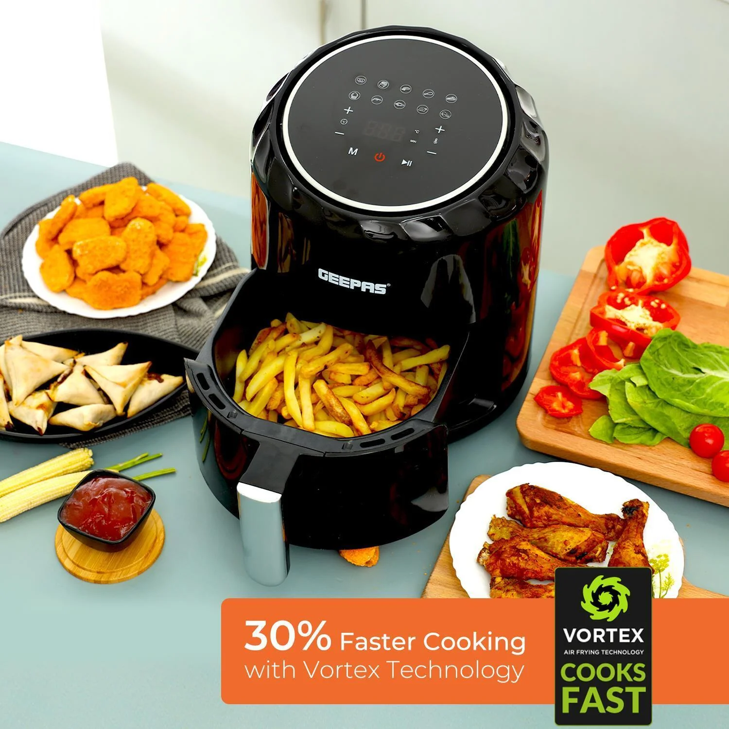 3.5L Vortex Air Fryer, 2-Slice Toaster & 1.7L Kettle Set In Grey - Image 5