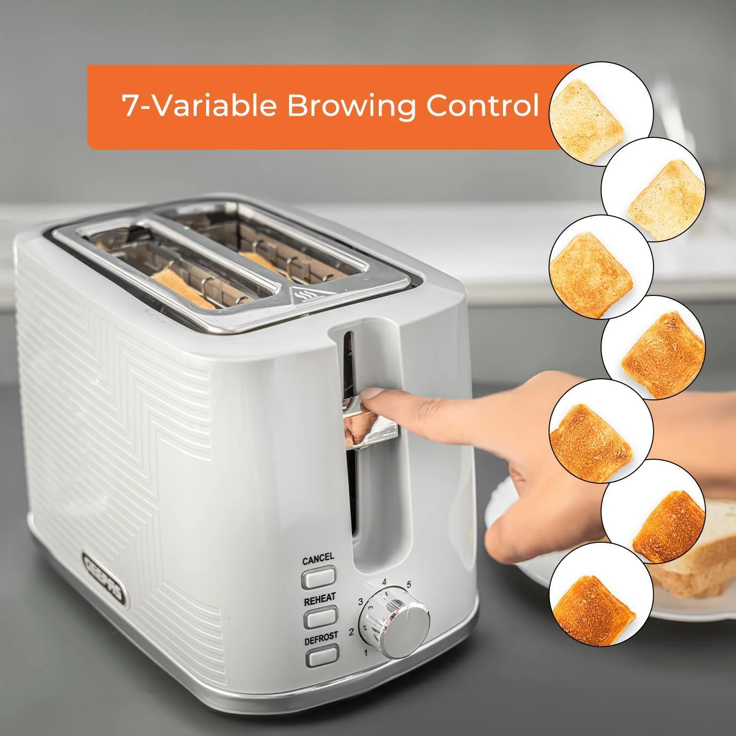 3.5L Vortex Air Fryer, 2-Slice Toaster & 1.7L Kettle Set In Grey - Image 7