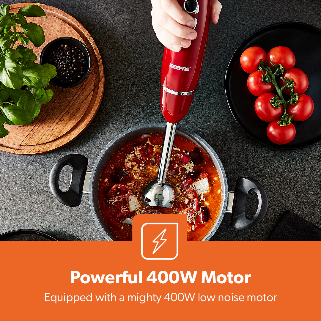 3-In-1 Red Stick Hand Blender, Food Processor and Whisk - Image 6