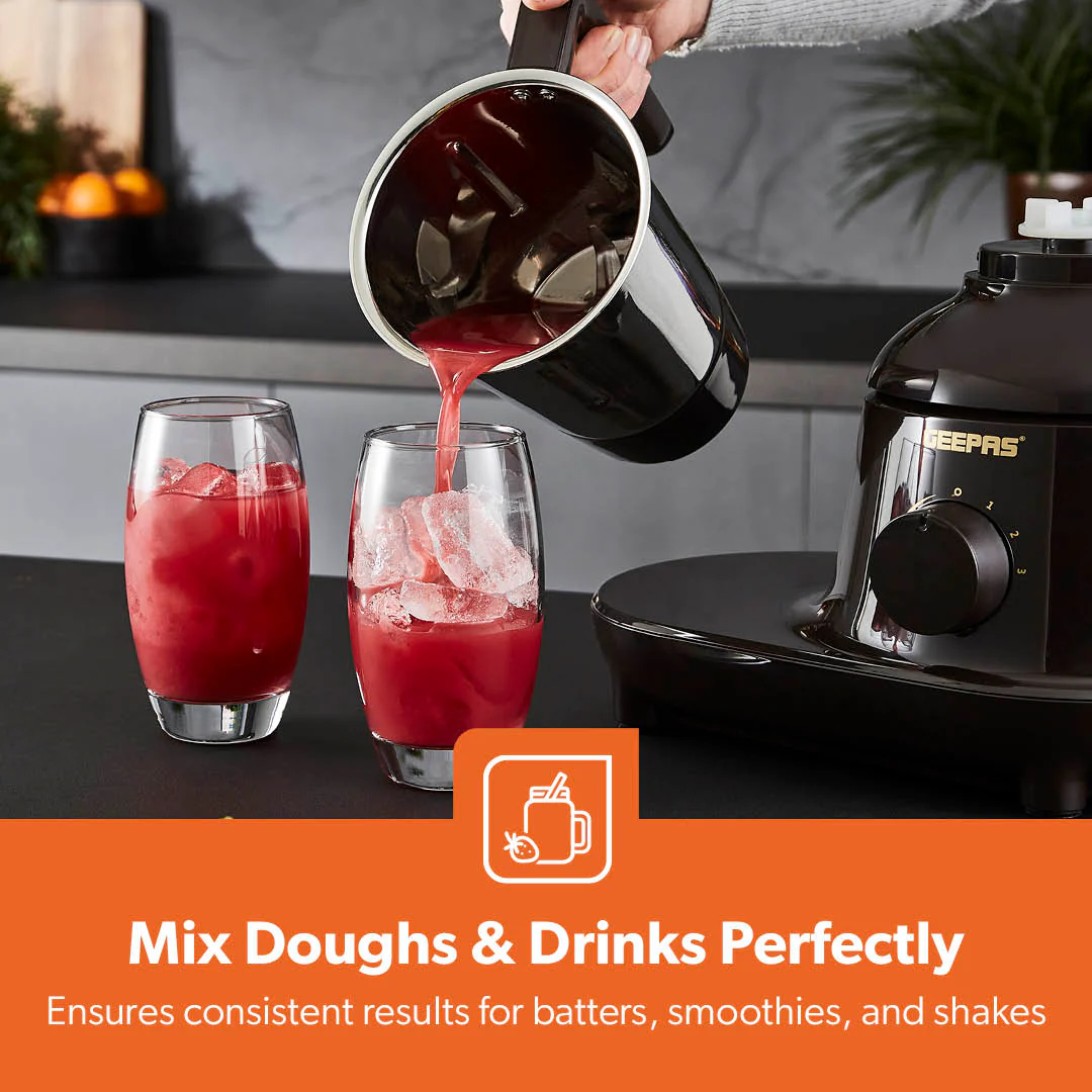 3-in-1 Black Heavy-Duty Wet and Dry Mixer Grinder 750W - Image 3