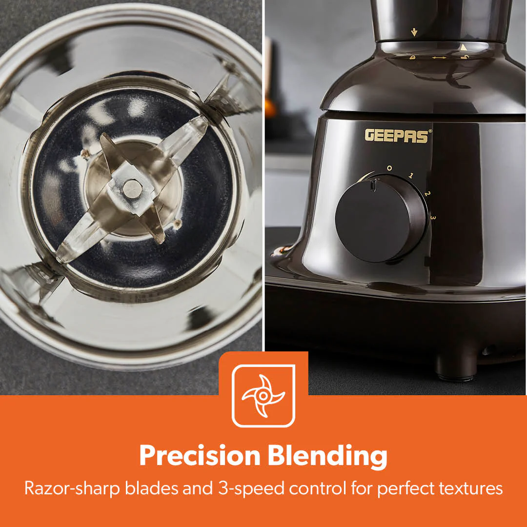 3-in-1 Black Heavy-Duty Wet and Dry Mixer Grinder 750W - Image 9