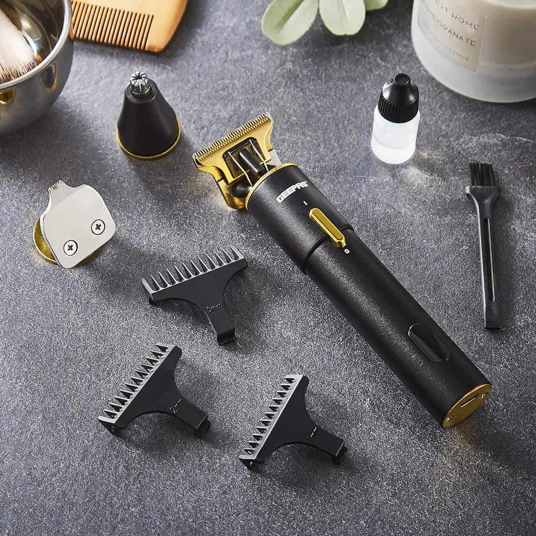 3-In-1 Black and Gold Prestige Rechargeable Shaver - Image 3