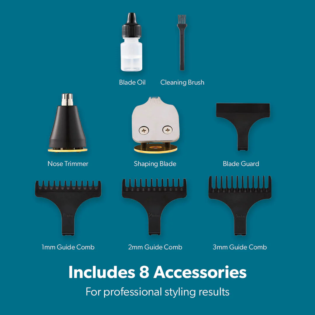 3-In-1 Black and Gold Prestige Rechargeable Shaver - Image 9