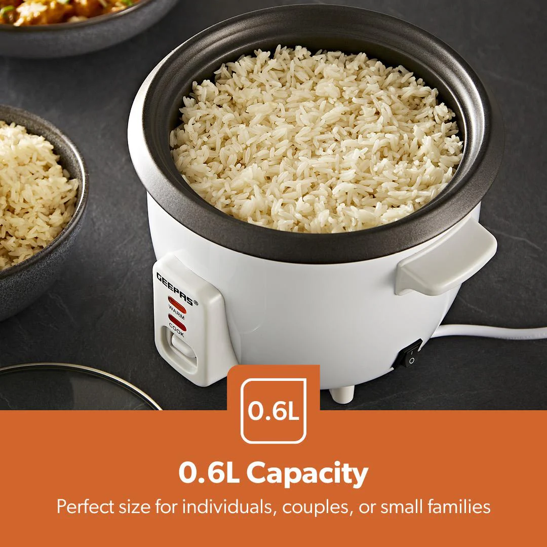 3-In-1 White Automatic Electric Rice Cooker and Steamer 0.6L - Image 10