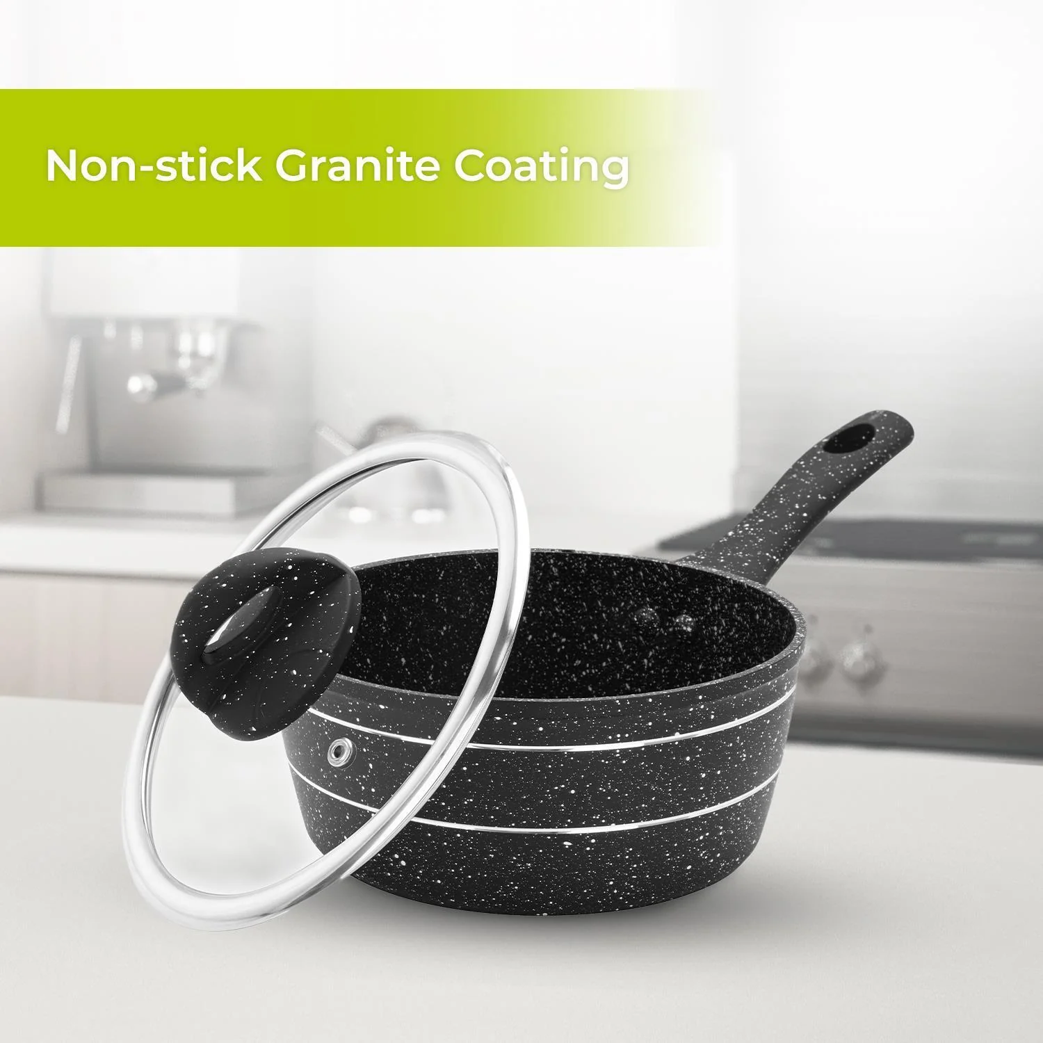 3-Piece Forged Aluminium Induction Granite Saucepan Set - Image 6