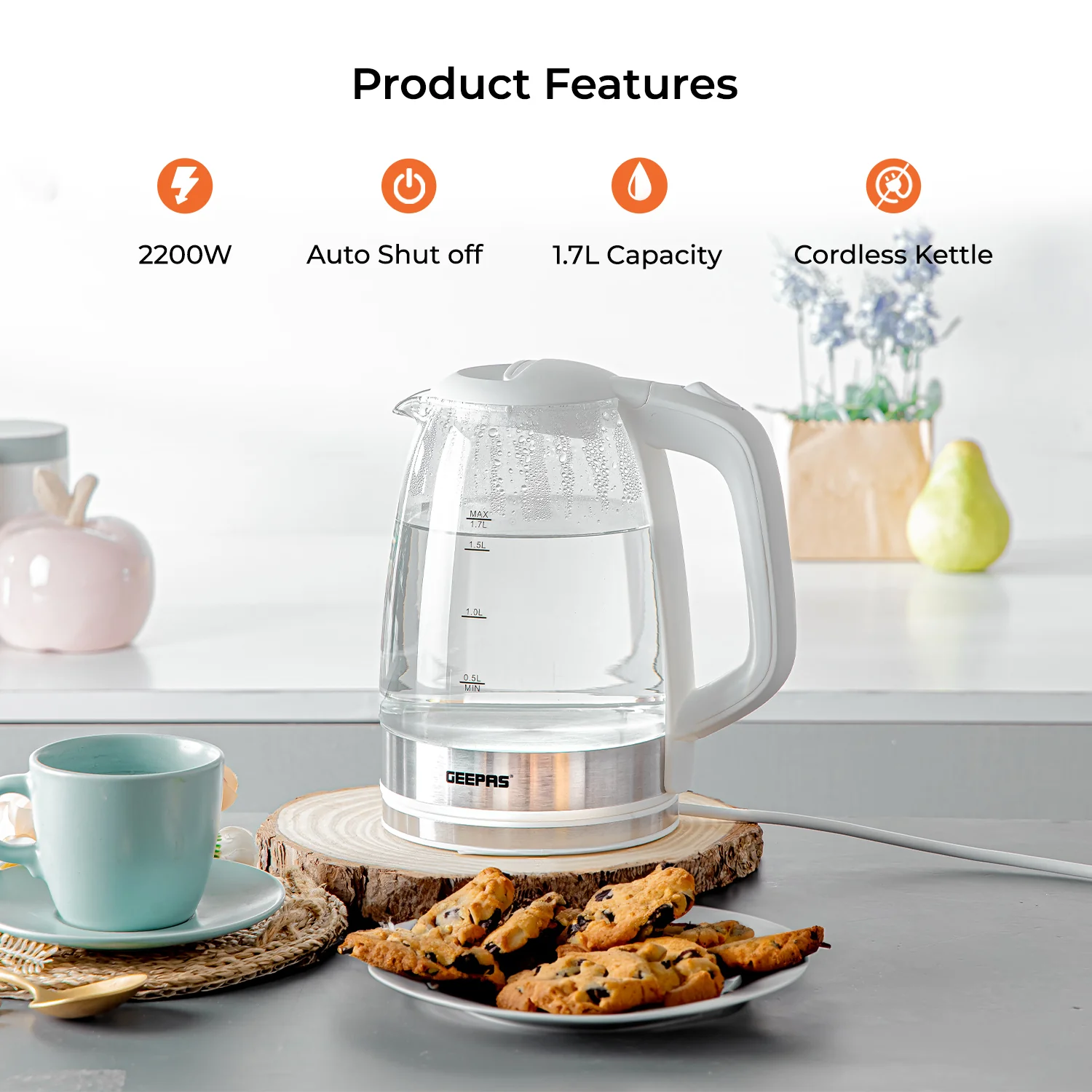 3-Piece Kitchen Bundle In White - Kettle, Toaster, Rice Cooker - Image 2