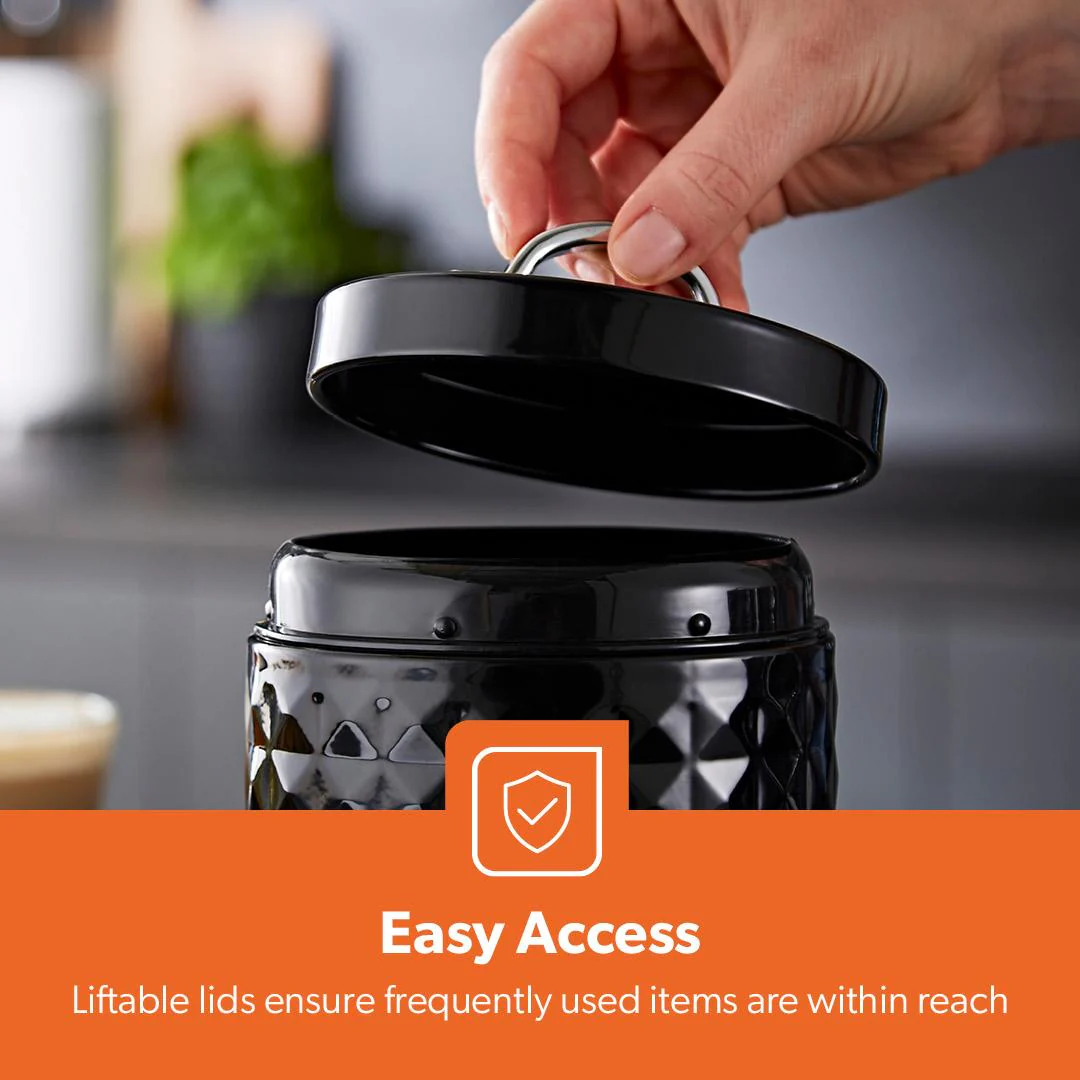 3-Piece Matching Airtight Kitchen Storage Canister Set 1.3L - Image 7