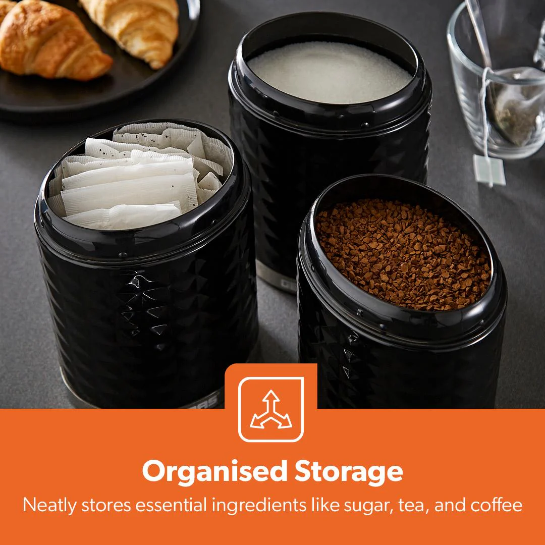 3-Piece Matching Airtight Kitchen Storage Canister Set 1.3L - Image 9