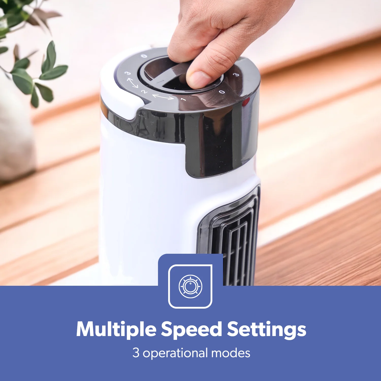 Mini Tower Fan with 3 Speeds and Oscillating Airflow - Image 3