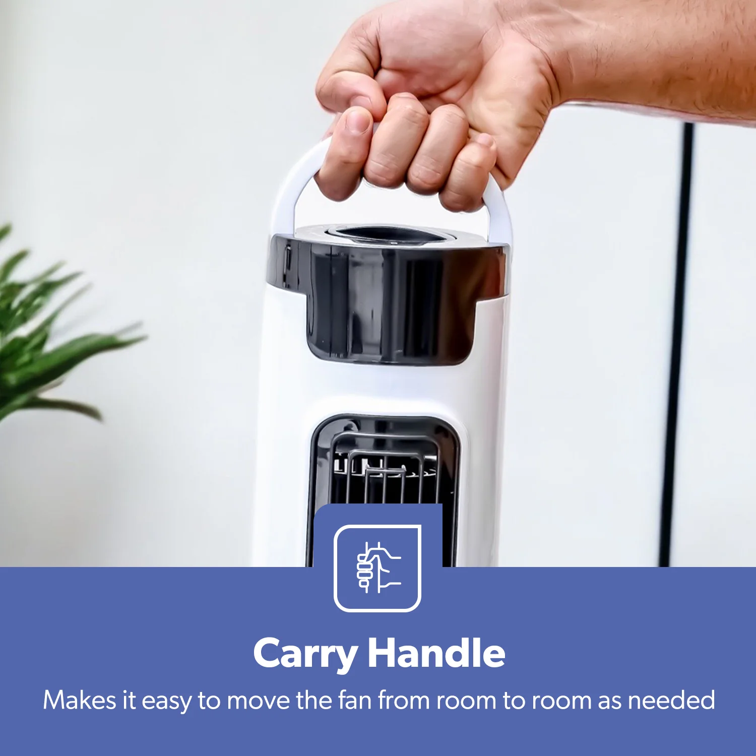 Mini Tower Fan with 3 Speeds and Oscillating Airflow - Image 5