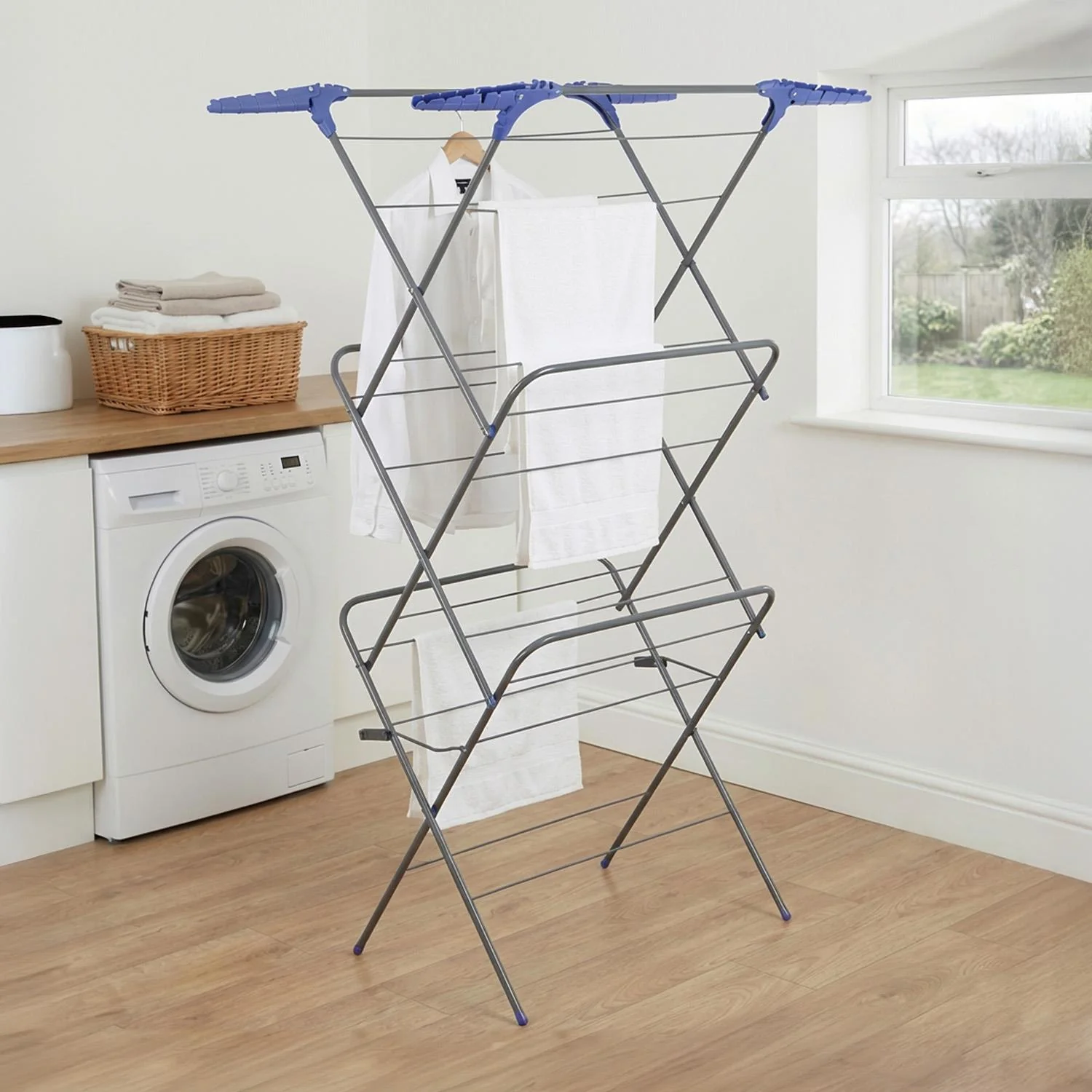 3-Tier Folding Clothes Airer 15M Durable Laundry Rack - Image 2