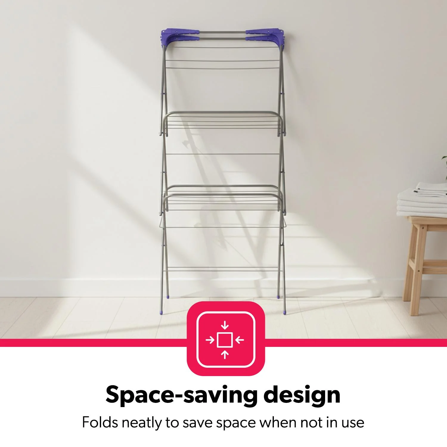 3-Tier Folding Clothes Airer 15M Durable Laundry Rack - Image 6
