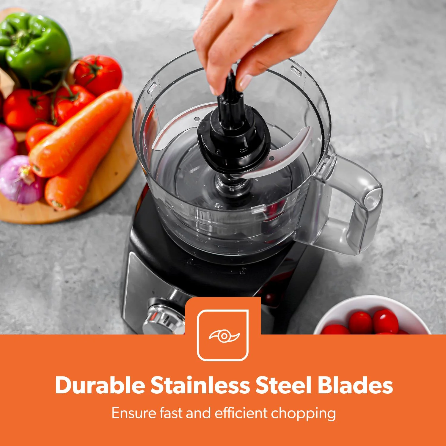 3-Tier Food Steamer & 1200W Compact Food Processor Set - Image 6