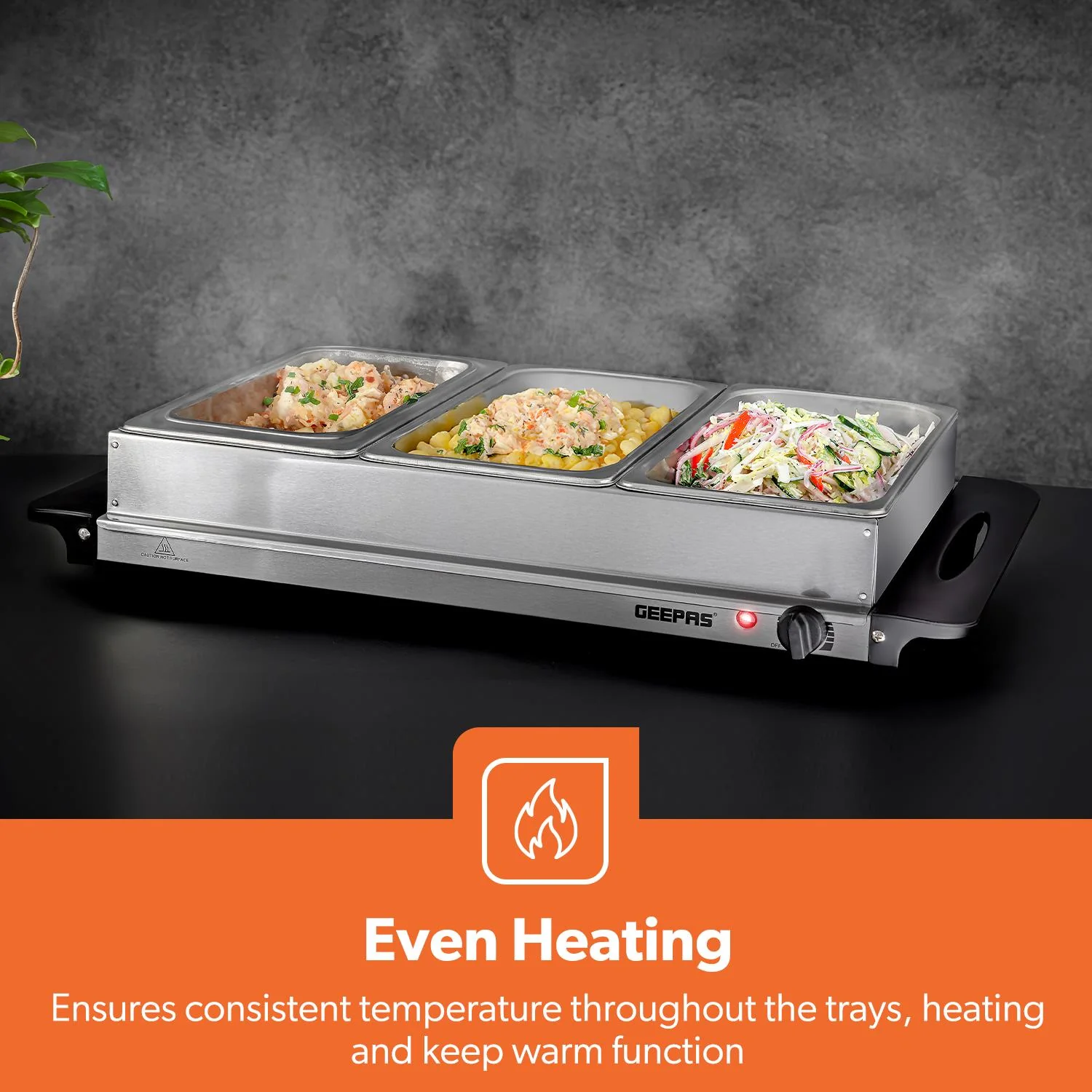 3 x 2.5L Electric Food Warmer and Buffet Server - Image 5