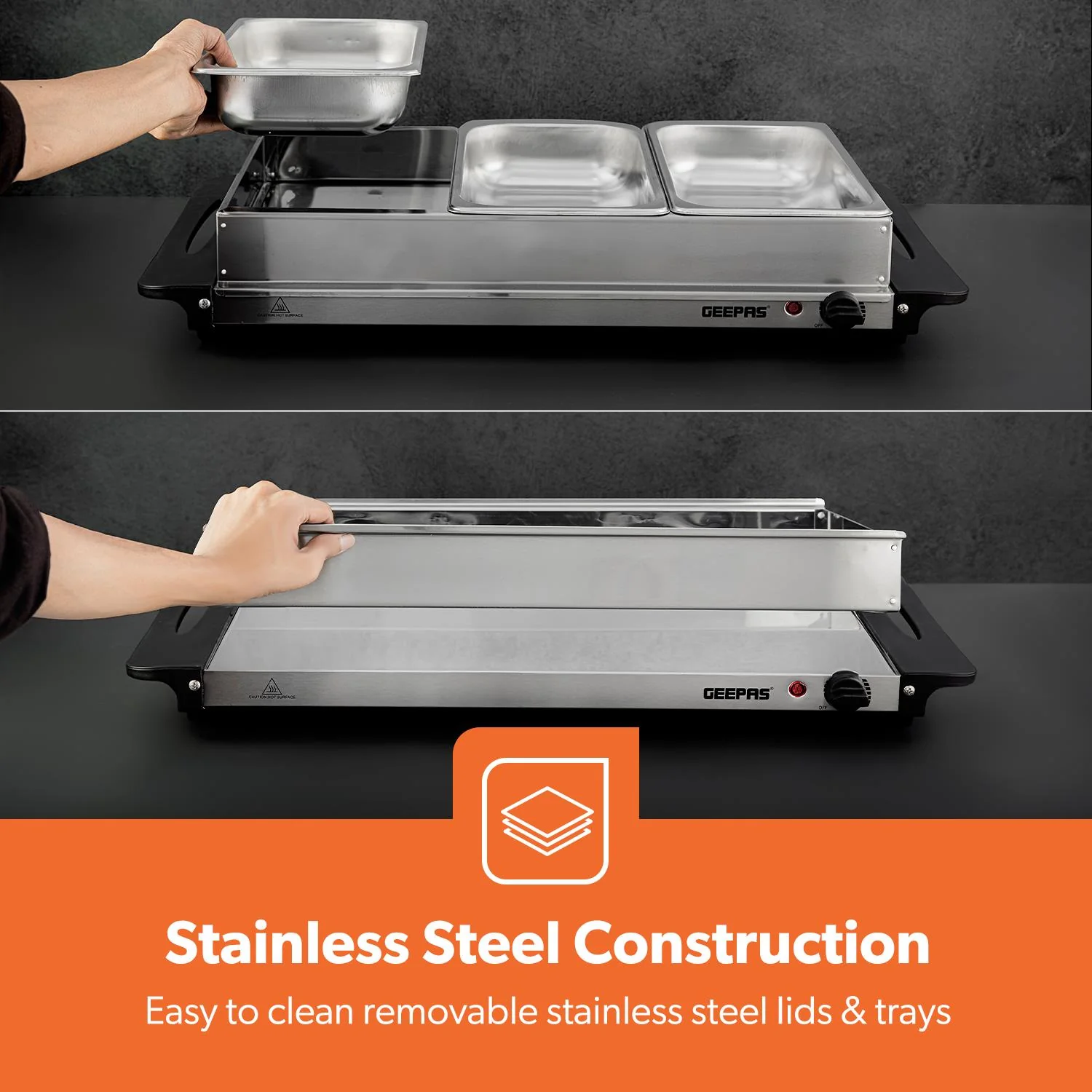 3 x 2.5L Electric Food Warmer and Buffet Server - Image 7