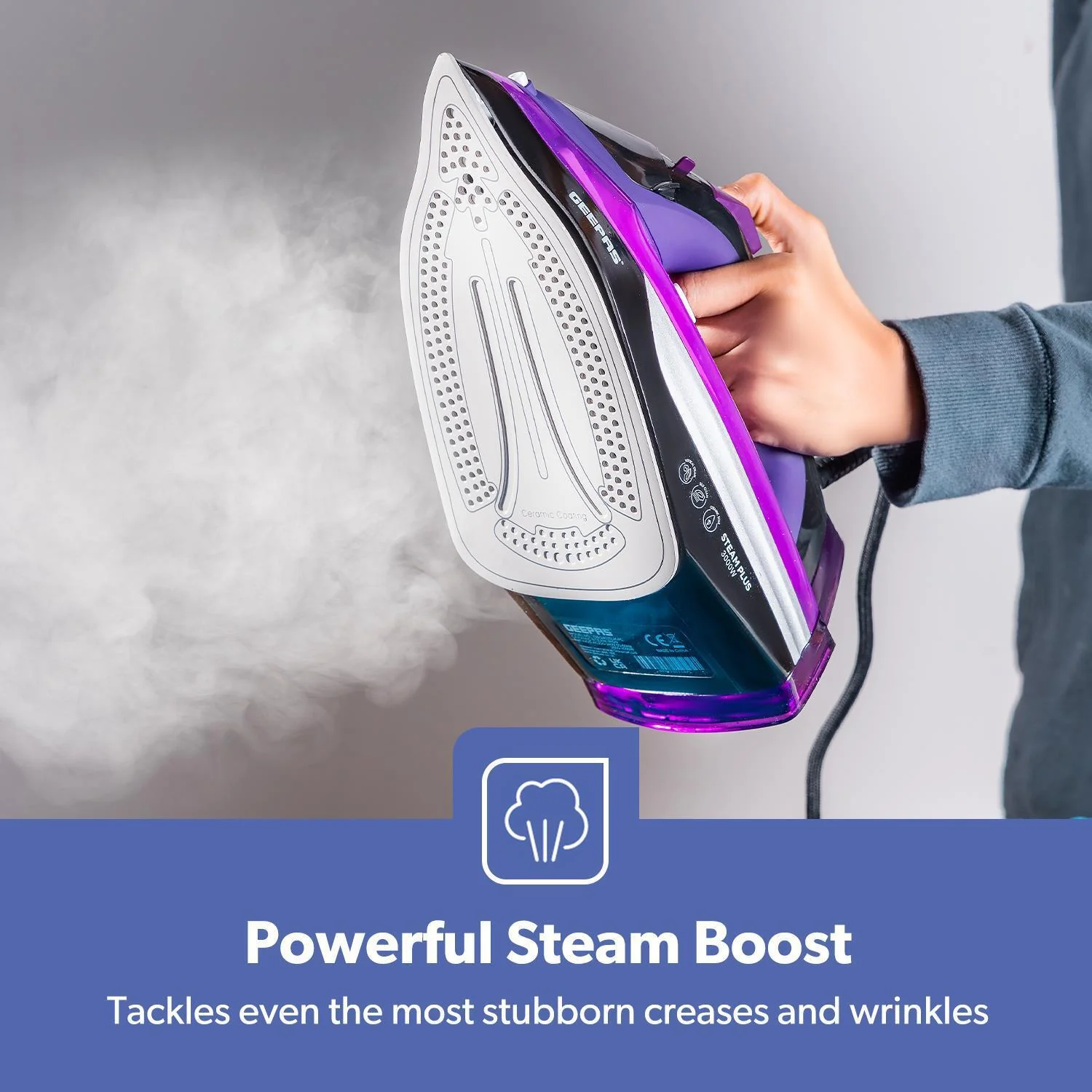 3000W 'Steam Plus' Ceramic Dry & Steam Iron - Image 4